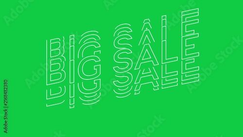 BIG SALE Text Animation, Bold Kinetic Typography Promotion, Green Screen, 4K
