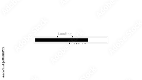 Minimal waiting loading label and a partially filled progress bar animation, Waiting progress loading bar animated