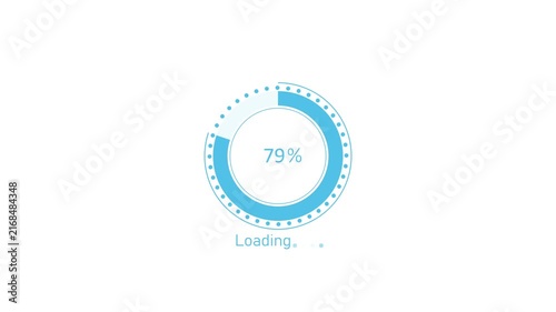 Minimal loading progress circle percent loading bar modern digital interface style animation