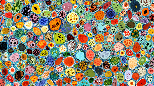Abstract Colorful Pebbles and Stones Mosaic Pattern Background
