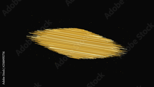 Картината върху платно An elongated, horizontal brushstroke shape composed of numerous thin, parallel g