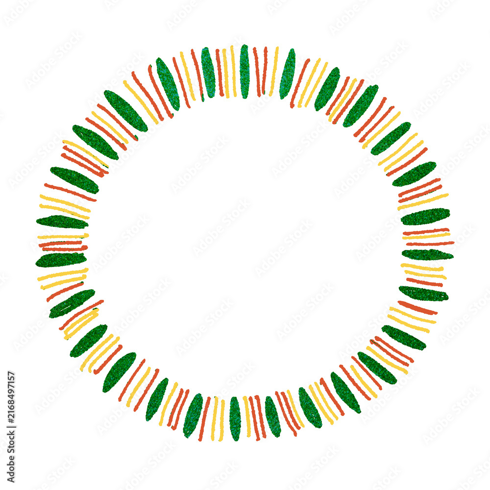Obraz premium wreath frame green stroke border