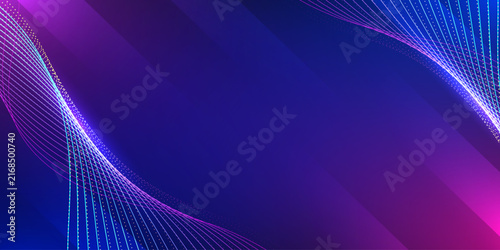 Abstract wave background with glowing light lines. Design for futuristic technology software banner fintech and tech visual assets.