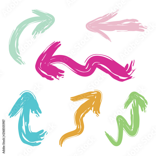 colorful grunge style arrow vector on white background