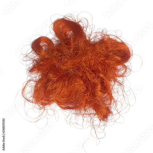 Bright Orange Brown Synthetic Hair Fiber Cluster

