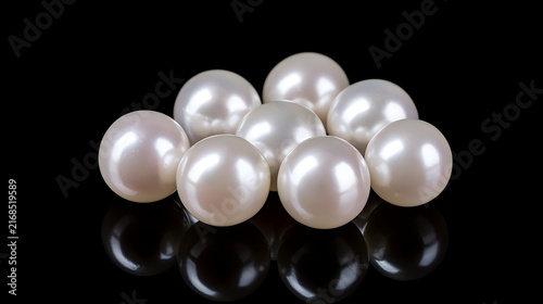 Heap of Glossy White Pearls close up / 艶やかな白いパールの山のクローズアップ