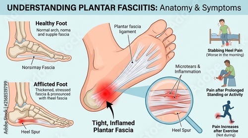 Understanding Plantar Fasciitis Foot Anatomy and Symptoms Infographic