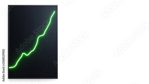Abstract Neon Green Stock Market Growth Line Graph showing Financial Success