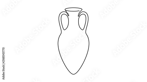 Fotografie Minimalist continuous line drawing of an ancient Greek amphora vase