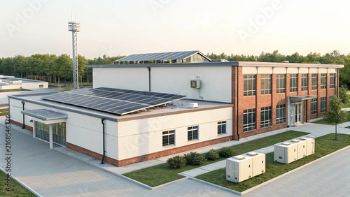 Solar powered school with rooftop panels