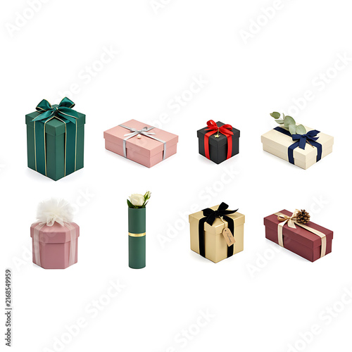 Christmas Gift Boxes with Ribbons and Bows for Holiday Celebration, Birthday, Valentine’s Day, Anniversary, Surprise, Shopping and Fe