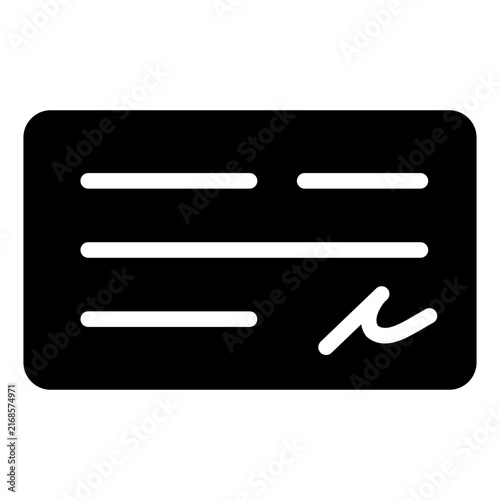 cheque glyph icon vector illustration isolated on white background