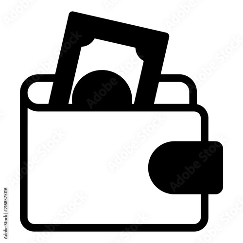 wallet glyph icon vector illustration isolated on white background