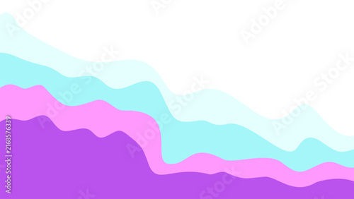 Elegant fluid abstract vector backdrop. Layered aesthetic waves in bright sky blue, pink, and purple. Stylish minimalist presentation layout.
