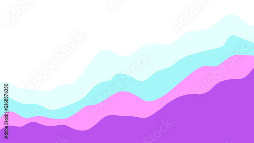 Elegant fluid abstract vector backdrop. Layered aesthetic waves in bright sky blue, pink, and purple. Stylish minimalist presentation layout.
