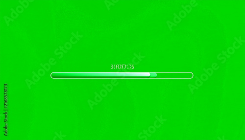 Green Screen Loading Bar with Percentage Indicator Showing Progress and Digital Interface Element for Technology and Web Design Concepts