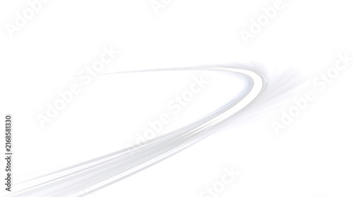 Silver smooth curve speed line sweeping diagonally across white space suitable for minimal technology and business design PNG, Transparent and Black Background Versions produced
