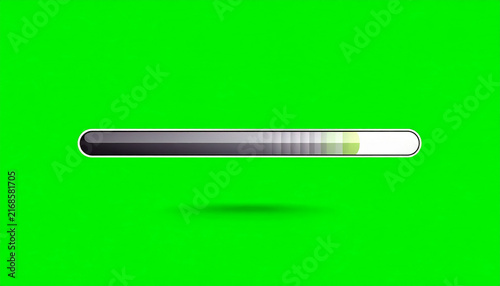 Animated loading bar with progress indicator on a vibrant green screen background for easy keying and video editing