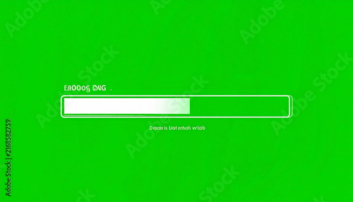 Bright Green Screen Background with a White Loading Bar and Text Overlay for Video Editing and Design Projects