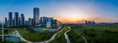 Fotografie Aerial View of Shenzhen International Museum of Art, Shenzhen, Guangming Distric