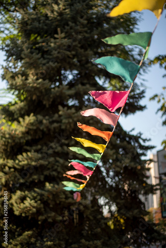 Obraz na płótnie Vibrant, festive garland for cheerful, colorful celebration