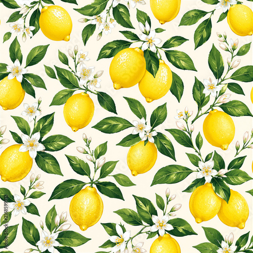 Seamless watercolor ginkgo leaf pattern in soft olive, moss, and sage on a warm cream background; a calming oversized botanical for interior and textile use.