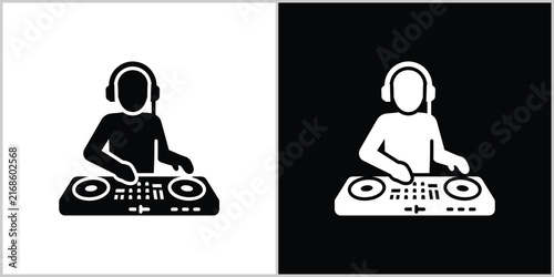 Obraz na płótnie DJ Icon Black and White