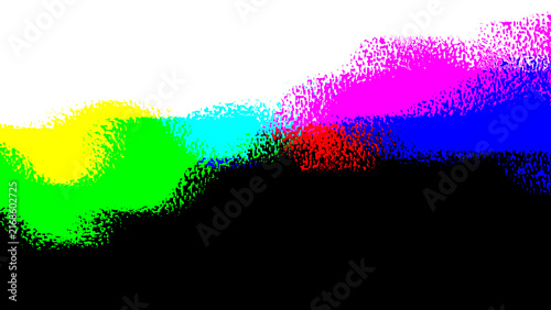 Photography Abstract wave pattern with vibrant color gradients and stippled texture