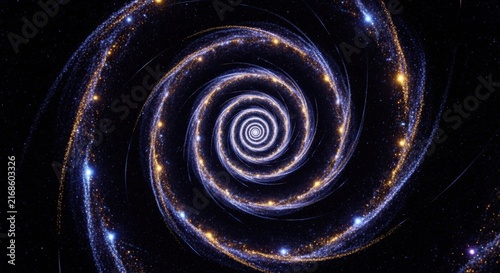 An infinite spiral tunnel of glowing stars and cosmic dust in deep space.