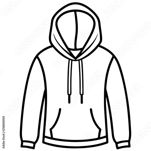 Hoodie line art vector