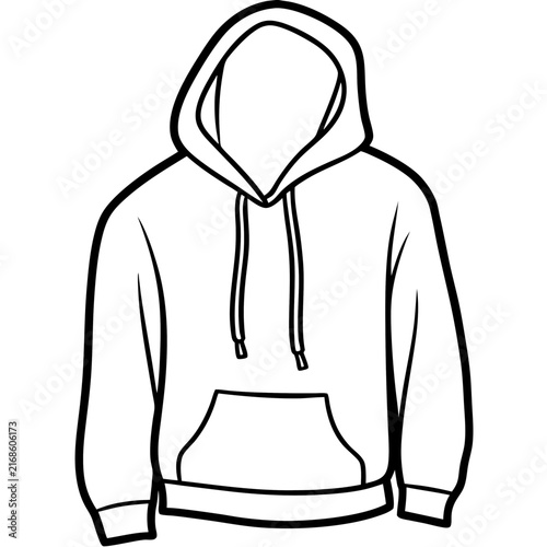 Hoodie line art vector