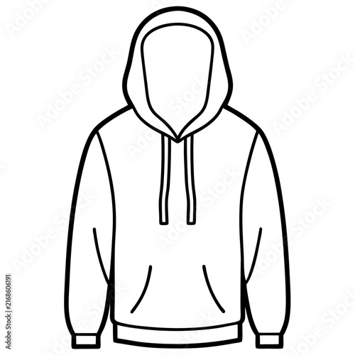 Hoodie line art vector
