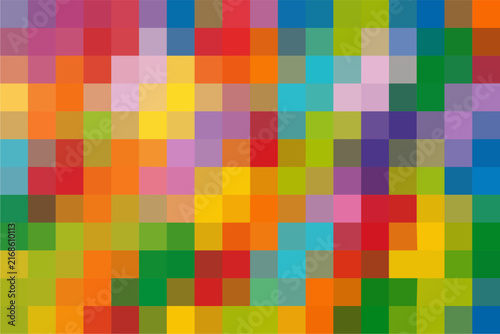 Colorful Pixel Art Abstract Background, Geometric Mosaic Grid Pattern Vector Illustration