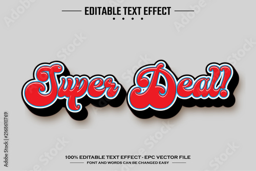 Super deal 3D editable text effect template
