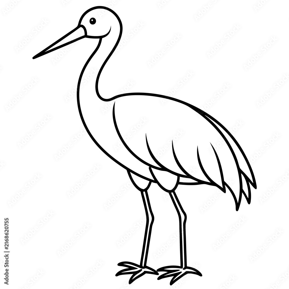 Naklejka premium Stork line art vector