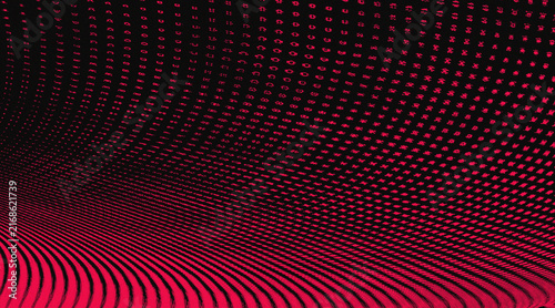 Abstract Red Dot Waves Halftone Texture Background