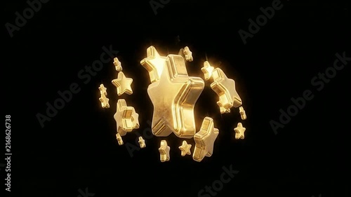 Glowing Star-shaped Lights and Sparkling Ornaments on Dark Background