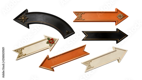 Premium Halloween Decorative Arrow Pointer Set Isolated PNG