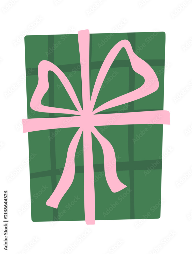 Naklejka premium Gift Box Tied With Ribbon Cartoon