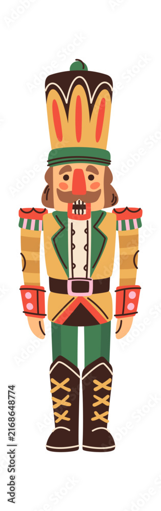 Fototapeta premium Nutcracker Soldier Standing Front Cartoon