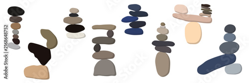 Abstract Stacked Pebbles and Stones Representing Balance, Harmony and Wellness
