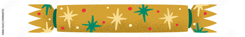 Naklejka premium Cracker Christmas Treat With Star Pattern