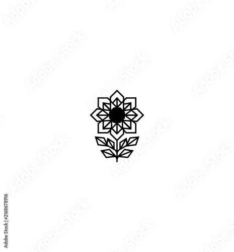 Elegant Minimalist Lotus Flower Vector Icon