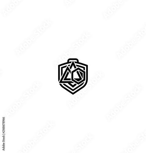 Modern Abstract Shield Logo with Geometric Design