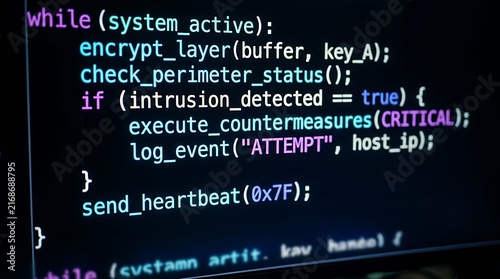 Obraz na płótnie Programmer debugging white code on dark screen with syntax highlighting in modern IDE