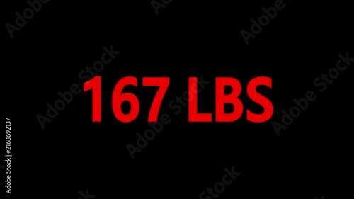 Weight Scale Counter Animation – 00 to 500 LBS Numeric Display.