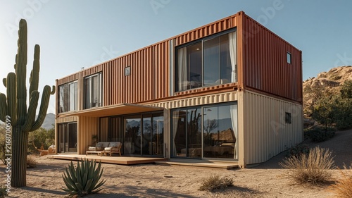 Modern Desert Shipping Container Home Concept