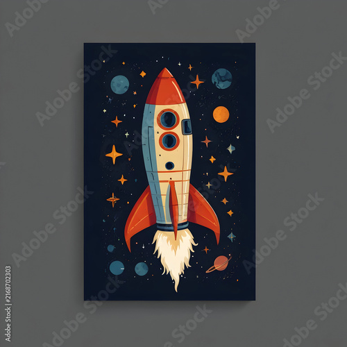 Rocket ship in space