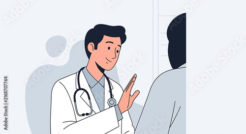 Doctor consulting patient with stethoscope, medical care, healthcare concept