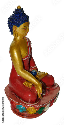 Konstfotografi Golden buddha statue meditating, representing peace and spirituality
